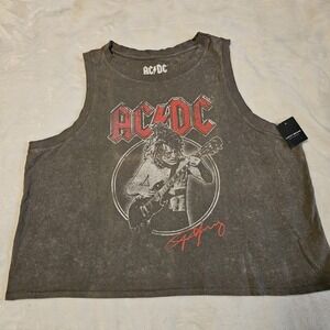 AC/DC NWT Lucky Brand Crop Sleeveless T-Shirt Size XL